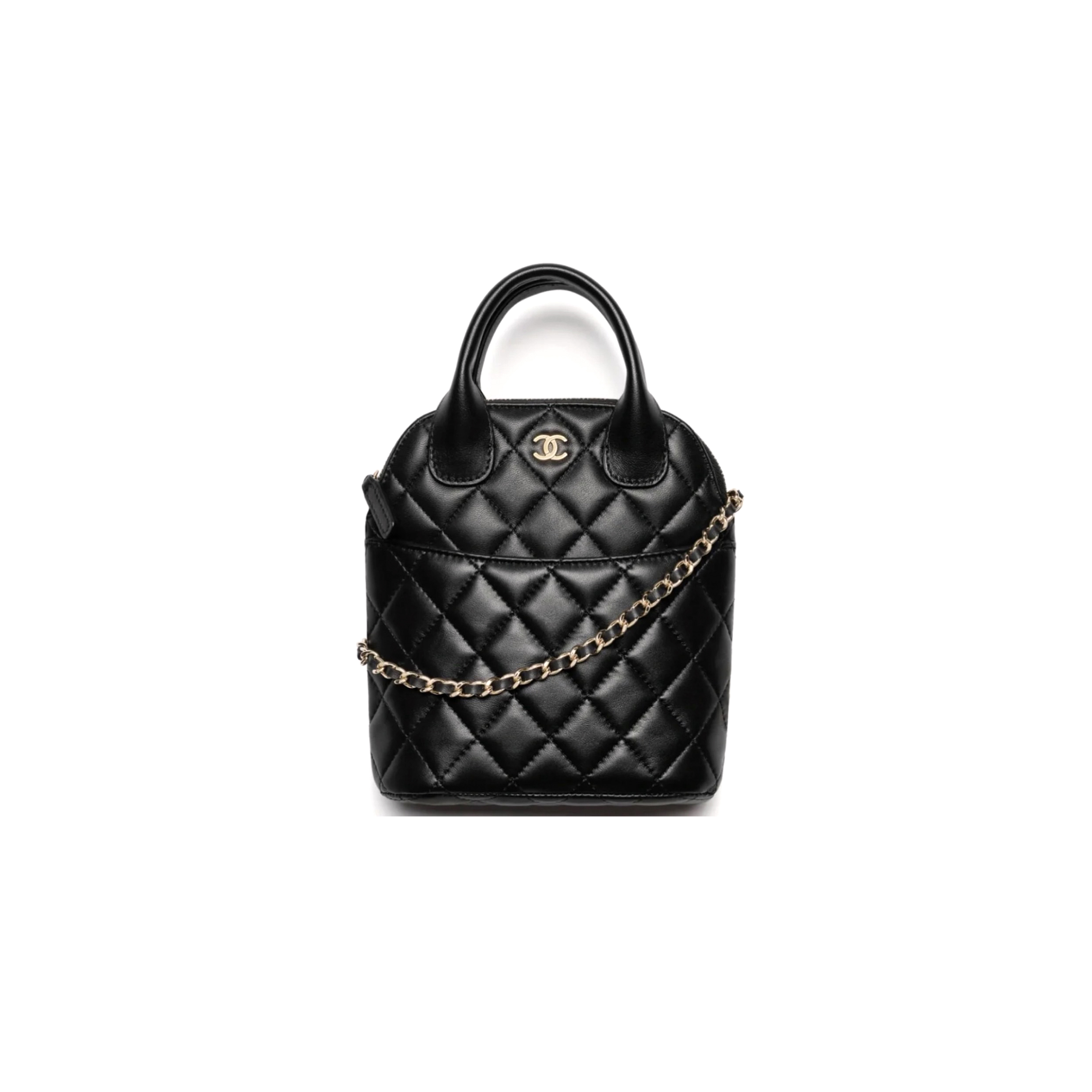 Ch*el clutch with chain shiny lambskin in black ap4742 (18*17*6cm)